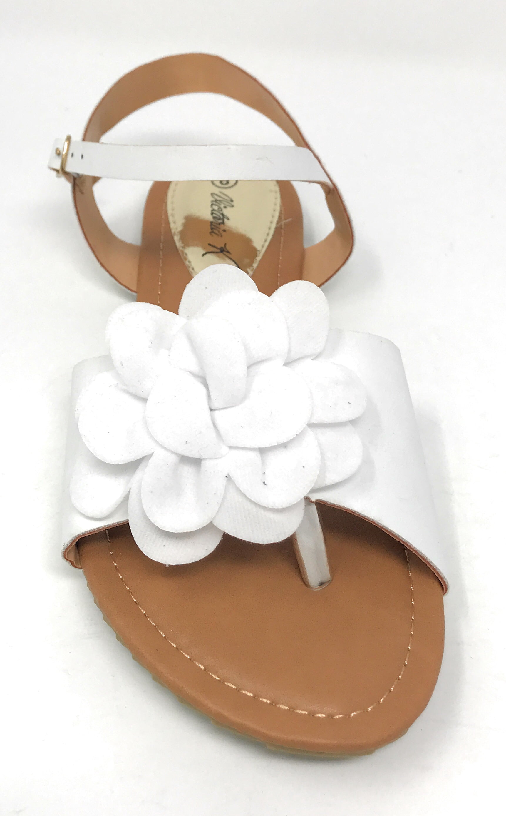 Victoria K Women's Solid Flower Sandals
