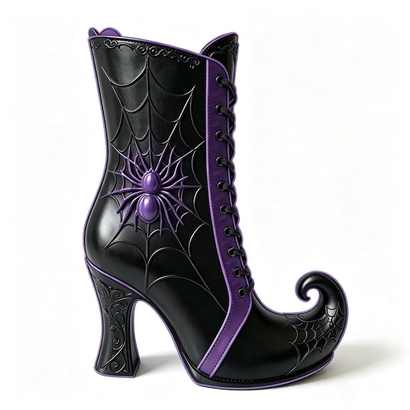 Tepsmf Gothic Witch Boot Vase Printed Halloween Centerpiece Decorative Resin Flower Holder for Fireplace Table Home Party Artificial Floral Display