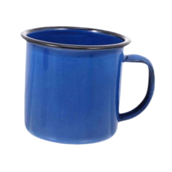 Esquirla Enamel Coffee Mug Lightweight Portable Drinking Cup Creative Tea Mug Stylish Tableware with Comfortable Handle Suitable for Home Use Office Kitchen Blue