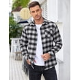 thumbnail image 5 of COOFANDY Mens Button Down Long Sleeve Shirts Jacket Slim Fit Flannel Shirt Casual Plaid Shirt, 5 of 6