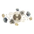 thumbnail image 2 of Reloj de pared minimalista, luz de arte del hierro silencioso, atmósfera de hoja de Ginkgo de lujo para comedor, cafetería, decoración de tienda de pequeñas horizontales Colco Reloj de pared, 2 of 8