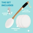 thumbnail image 2 of SUWU Lotion Applicator for Back with 3 Replaceable Pads, Long Handle Back Scrubber Pad for Easy Self Application of Shower Body Wash, Skin Cream, Sunscreen, Shower Brush for Men and Women, 2 of 7