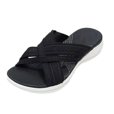

MEGAWHEELS Women s Slip on Slides Sandals Comfy Cross Slide Sandals Shoes