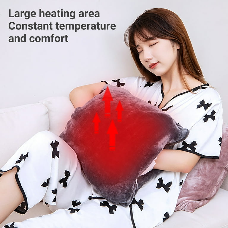 FirstE Heated Throw Pillow 17.7 x 17.7 Heating Lumbar Support