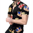 thumbnail image 4 of Camisas de lunares para hombre, camisas casuales de verano con estampado 3D, camisas de playa hawaianas, camisa de manga corta con solapa, ropa de calle para hombre y mujer, 4 of 4