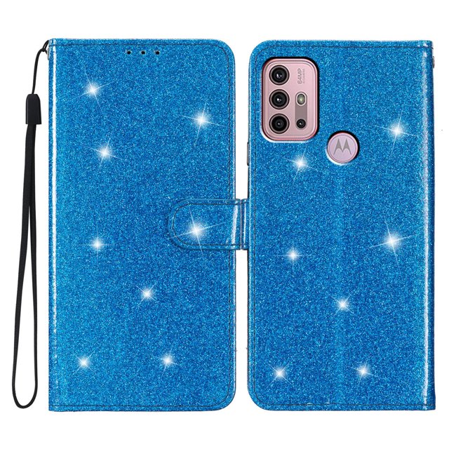 Compatible with Motorola Moto G30/ G20/ G10 Sparkling Glitter Wallet Case with Card Pocket Flip Cover