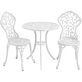 thumbnail image 2 of Topeakmart 3-Piece Cast Aluminum Patio Bistro Table Set Outdoor Furniture, White, 2 of 14