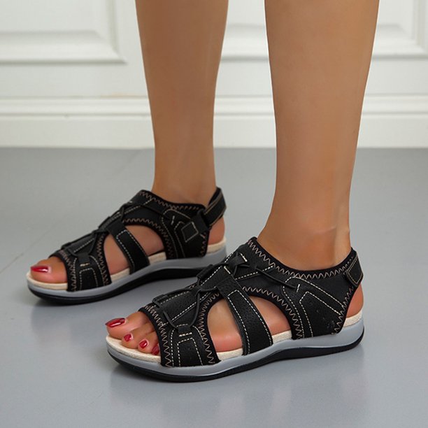 Sandalias romanas de playa con punta abierta, transpirables, ligeras, informales, retro, para mujer Wmkox8yii nm1018