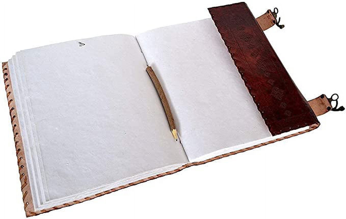 OVERDOSE Seven Stone Leather Journal - Handmade Antique Stone Journal For Students & Office For Men And Women Diary Leather Sketchbook Drawing Journal Notebook - Size 10 X 13 Inches | 25 X 33 cm