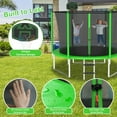 thumbnail image 6 of Kumix Trampoline with Enclosure Net for Kids and Adults, 1000LBS Capacity 10FT Trampoline with Basketball Hoop, Ladder, Wind Stakes, Outdoor Heavy Duty Trampoline, Green, 6 of 7