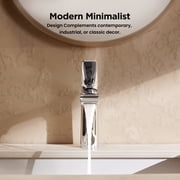JOMOO Waterfall Bathroom Faucet, Spin-Lock Quick Install, Low-Lead Brass, Pop-Up Drain Included, Chrome