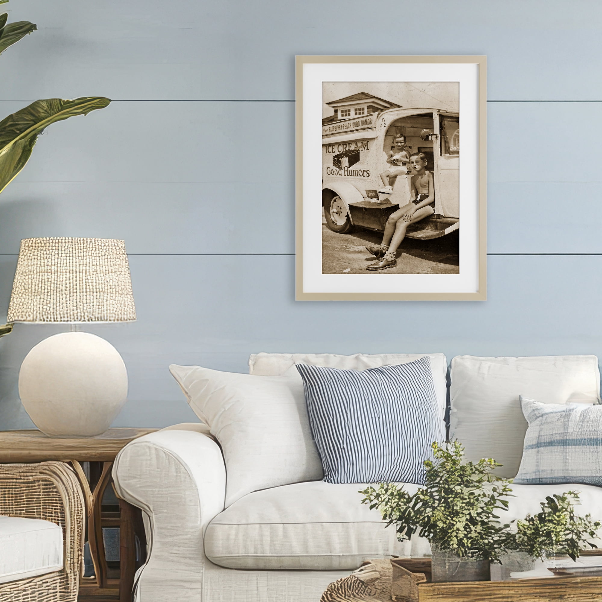 Stupell Industries Vintage Ice Cream Truck Birch Framed Print Under Glass, design by Grotto Studios