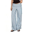 thumbnail image 6 of Women's Striped Wide Leg Pants Tie Waist Casual Flowy Trousers Summer Streetwear Beach Vacation Wear Sky Blue M, 6 of 7