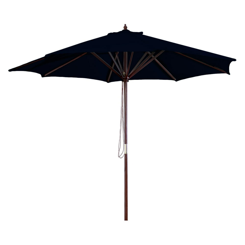 9' Wood Market Umbrella, Multiple Colors