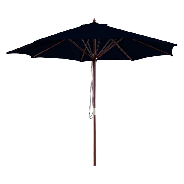 108 In Market Umbrella W Wooden Pole Black Walmart Com Walmart Com