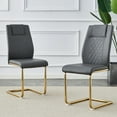 thumbnail image 5 of Miekor Furniture Modern dining chairs, restaurant chairs, and gold legged upholstered chairs made of artificial leather, suitable for kitchens, living rooms, bedrooms, and offices Set of 4 107097, 5 of 9