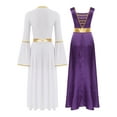 thumbnail image 4 of renvena Robe de Danse pour Femmes Croix Dorée avec Costume de Prière pour Danse Violet&Blanc TTG, 4 of 7