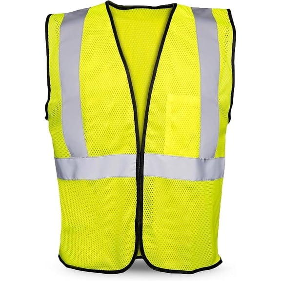 Rugged Blue Type R Class 2 High-Vis Economy Mesh Safety Vest, High-Vis Yellow, L/XL