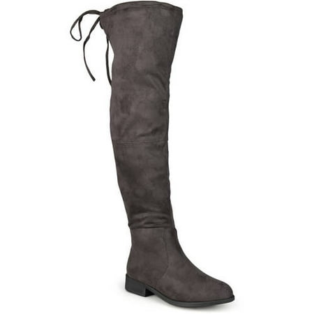 Brinley Co. Women's Wide Calf Faux Suede Over-the-knee (Best Over Knee Boots For Skinny Legs)