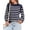 Navy Blue White Striped, variant on Women's Casual Crewneck Lantern Sleeve Sweaters Flutter Shoulder Chunky Knit Pullover Sweater Tops