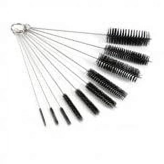 10PCS Nylon Cleaning Brushes - Nylon Cleaning Brush Set Test Tube Bottle Straw Washing Cleaner Bristle Kit (Black)
