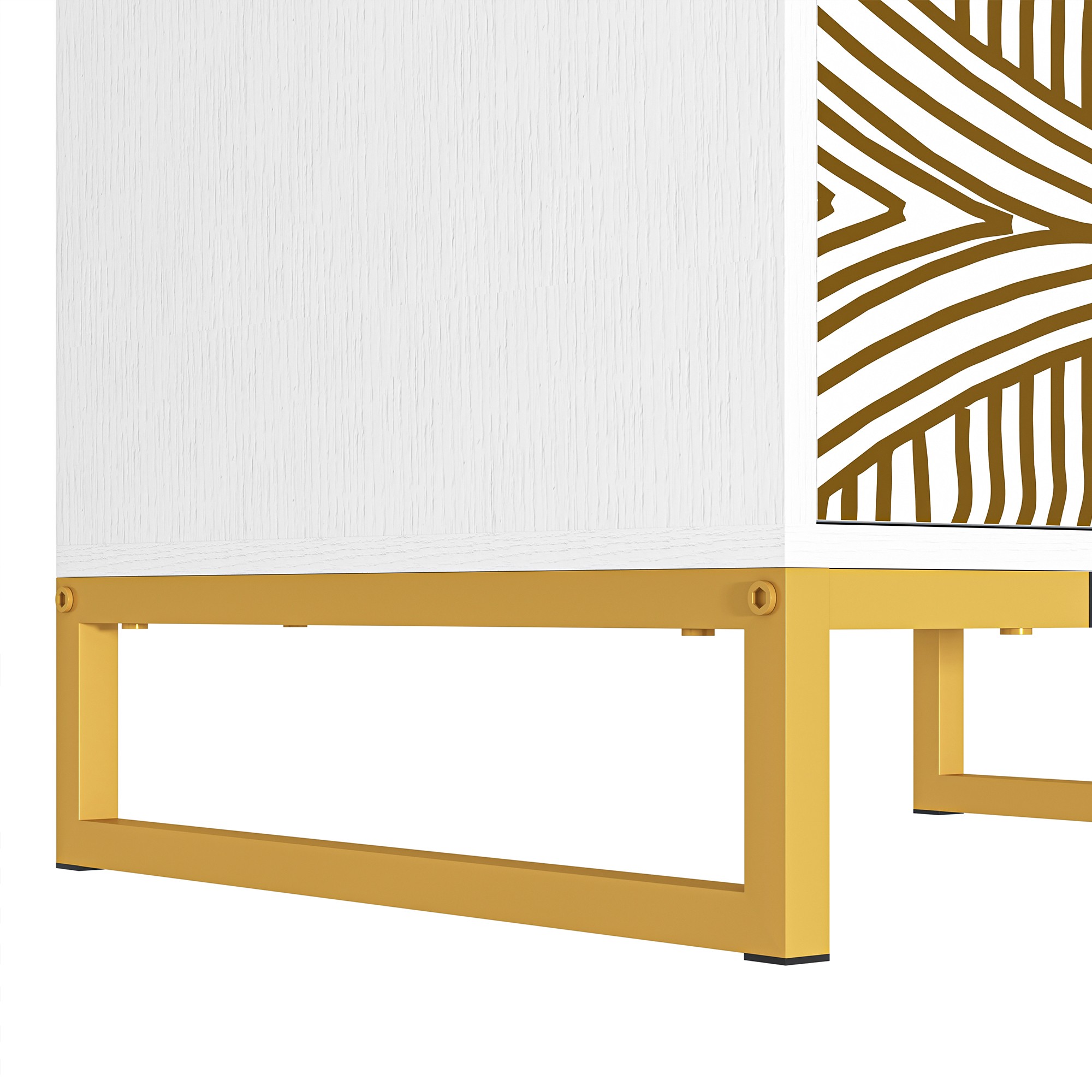 Finihen Modern Nightstand, Side Table with 2 Drawer, 3D Painted Design End Table with Metal Legs for Bedroom, Dorm and Small Spaces, White Finihen Modern Nightstand, Side Table with 2 Drawer, 3D Painted Design End Table with Metal Legs for Bedroom, Dorm and Small Spaces, White