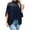 Navy, variant on Womens Mesh Patchwork High Neck Blouse Batwing Short Sleeve Loose Casual Chiffon Top Elegant Solid Dressy Shirt For Party Daily Evening Wear