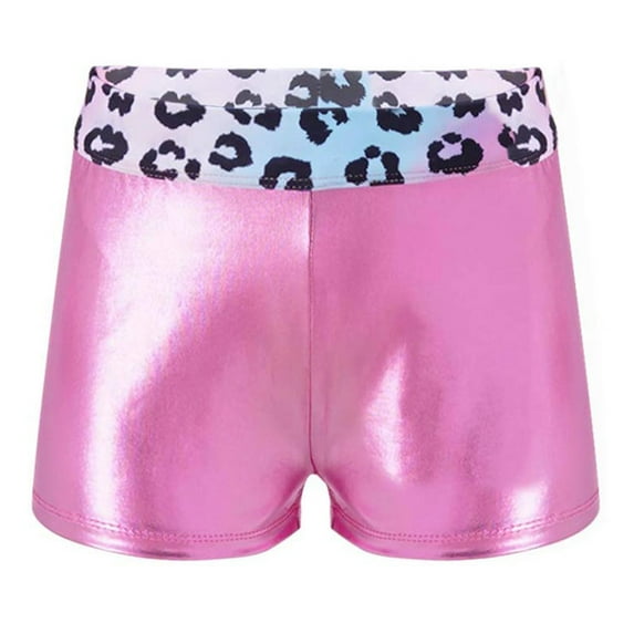 Alvivi Kids Girls Shiny Metallic Ballet Dance Shorts Gym Workout Bottoms 4-16