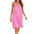 thumbnail image 2 of ClodeEU Women's V Neck Sleeveless Slip Dress, Casual Spaghetti Strap Midi Dress Pink,Women's Plus S, 2 of 6