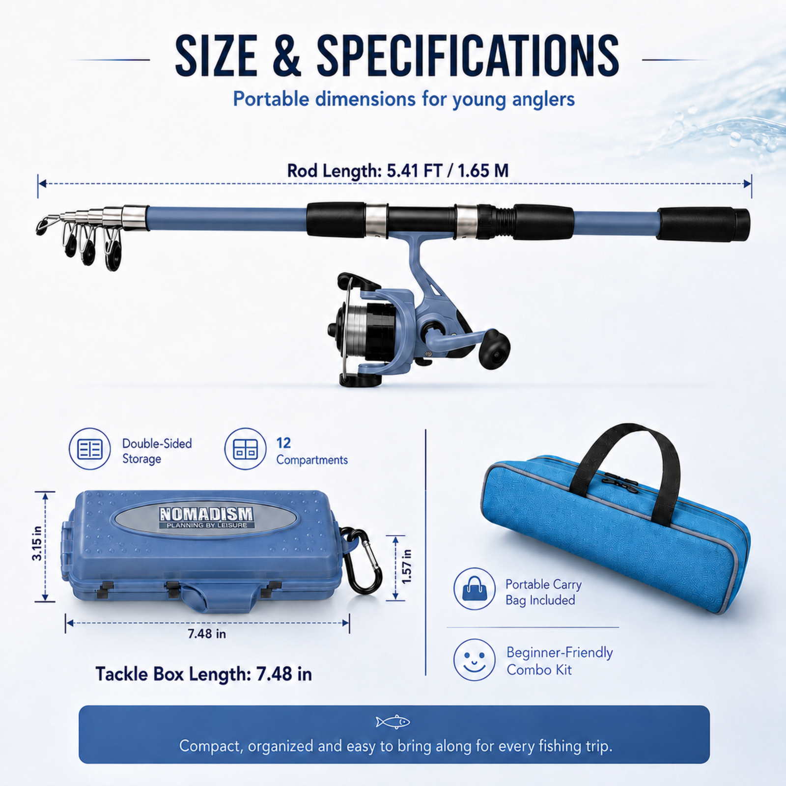 OUTGOO Kids Fishing Pole Telescopic Combo Kit photo 7