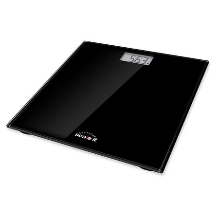 Scaleit Digital Bathroom Scale - LCD Display with Backlight - Black Tempered Glass - 400 LB Capacity