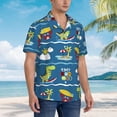 thumbnail image 3 of Kll Men'S Hawaiian Shirt Short Sleeve Button Down Beach Shirts-Dinosaur On The Beach Vacation，Coconut Crab, 3 of 7