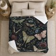 thumbnail image 5 of Luna Moths and Butterflies, Elegant Vintage Style for Moth Lovers, Botanical Wing Scene, Cozy Flannel Blanket for Bedroom and Reading Nook, Housewarming Gift and Botanical Home Decor, 5 of 9