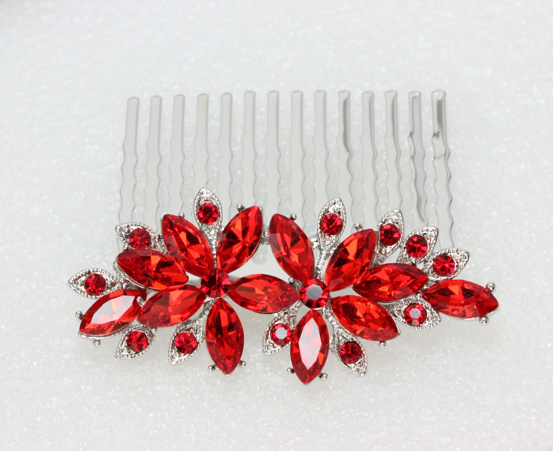 Faship Haarspange Mit Floralem Strass-Design – Transparent, Zinklegierung, Ca. 6,1 Cm, Für Hochzeit & Festliche Anlässe