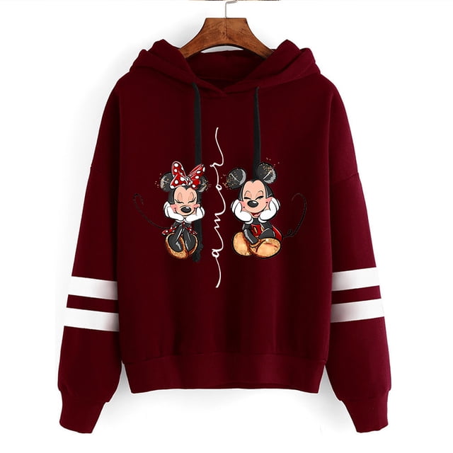 Sudadera con capucha de Minnie Mouse de Disney para niño y niña, ropa con capucha de Mickey, Top con capucha Y2k de los 90, Kawaii, Harajuku, dibujos animados de Anime