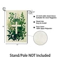 thumbnail image 5 of Religious Cross Garden Flag 12x18 Inch Double Sided Outside, Green Plant with Cross Porch Yard Patio Outdoor Decoration, 5 of 6