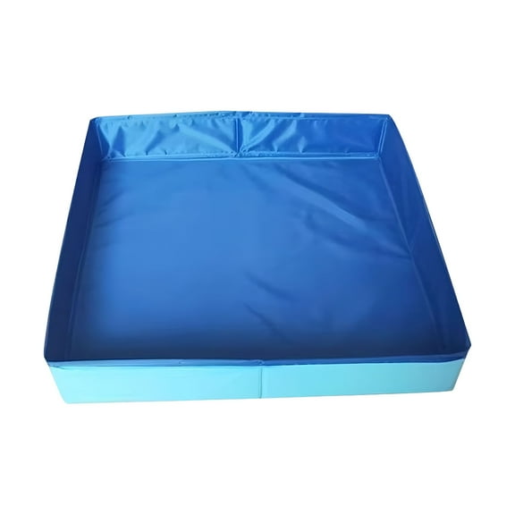 ACDANC Foldable Pet Swimming Pool – Portable Collapsible Dog & Cat Bath Tub for Indoor/Outdoor Use, Durable PVC Pet Bath Pool for Small & Large Pets, Blue Square, 19.6"*3.1"
