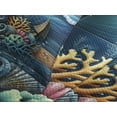 thumbnail image 4 of Ambesonne Nautical Quilted Bedspread Set 3 Pcs, Anchor Deep Ocean Life, Queen Size, Sea Blue Amber Teal, 4 of 5
