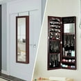 thumbnail image 3 of Topbuy Wall Door Mounted Jewelry Armoire with Mirror and Storage Box, Coffee, 3 of 8