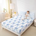 thumbnail image 4 of Feelyou Girls Cute Bow-tie Queen Sheet Sets, Kawaii Bowknot Ribbon Flat Sheet, Blue Cartoon Theme Queen Fitted Sheet, Super Cozy Room Decor, 4-Piece, 4 of 7