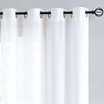 thumbnail image 4 of Decoultimatex White Semi Sheer Curtains for Living Room White 108-inches Extra Long Rich Linen Textured 52"w 2 Panels Grommet Top, 4 of 6