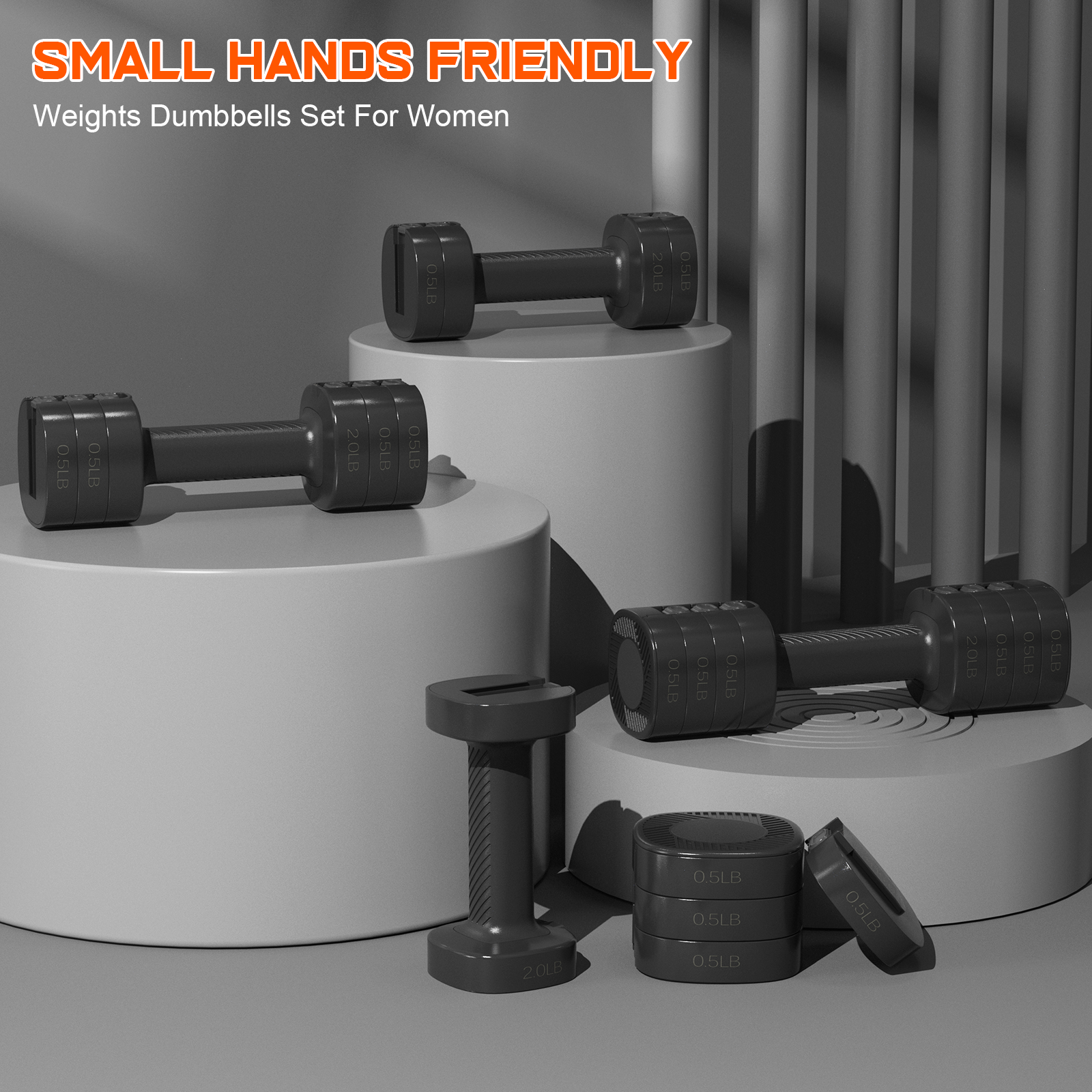 Gikpal Adjustable Dumbbells Set 2-5lbs, Pair photo 4