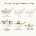 thumbnail image 2 of SODAY 12 Pcs Pots and Pans Set, Nonstick Cookware Sets White Granite Induction Cookware, Non-toxic Healthy Non Stick Kitchen Cooking Set with Frying Pans Set, Saucepans,Steame, 2 of 7