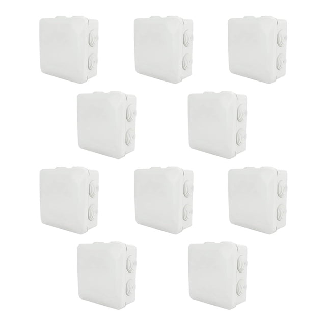 10 Pzs Caja Estanca Conos CCTV Presion 10x10x5.5 IP55 blanco 10cm