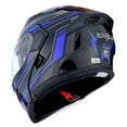 thumbnail image 5 of 1Storm Adult Motorcycle Modular Flip up Street Bike Full Face Dual Visor Helmet HB-B89CLS Arrow Blue, 5 of 5