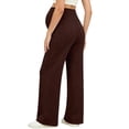thumbnail image 2 of YUANxueke Women's Maternity Wide Leg Pants Versatile Comfy Palazzo Casual Pants Stretch Pregnancy Trousers,Coffee,XXL, 2 of 4