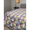 thumbnail image 2 of Retro Down Alternative Comforter, Pattern of Disc Shaped Ring Circles on Horizontal Textured Lines Fashion, Microfiber Quilt for All Season, 5 Sizes, Jade Green Navy Blue, by Ambesonne, 2 of 3