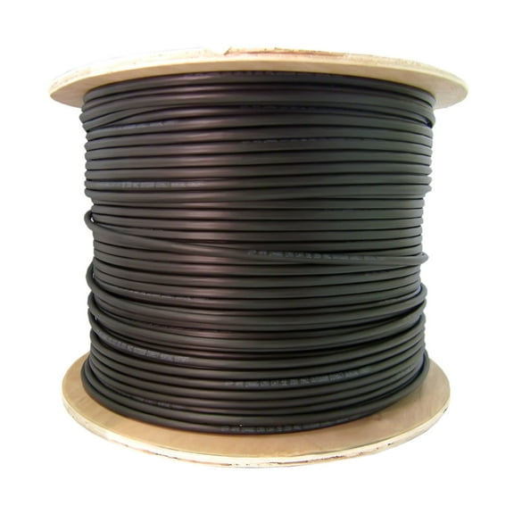 6 Fiber Indoor Outdoor Fiber Optic Cable, Multimode 62.5,125 Plenum Rated, Black, Spool, 1000Ft