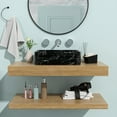 thumbnail image 5 of CoSoTower 19"X15" Black and Gray Marble Pattern Ceramic Rectangular Vessel Bathroom Sink, 5 of 6