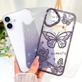 thumbnail image 3 of Compatible con iPhone 16, linda funda 3D de mariposa con purpurina brillante, carcasa de lujo para mujeres y niñas, protección para cámara, parachoques de 6.1 pulgadas, color rosa., 3 of 6